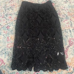 Umgee black lace high waisted pencil skirt. Worn once, no imperfections.